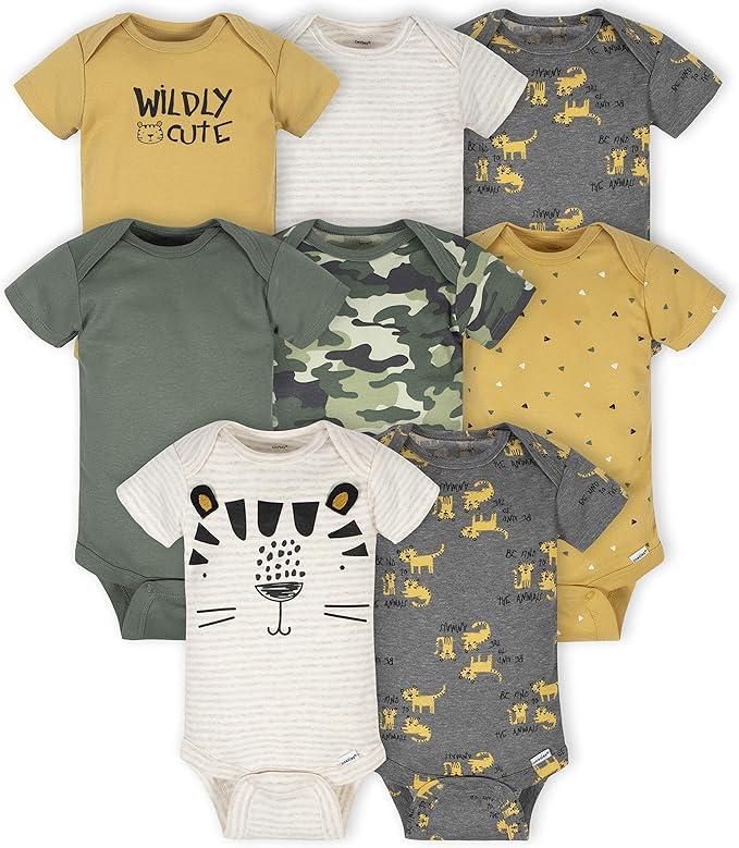 Gerber unisex-baby 8-pack Short Sleeve Onesies Bodysuits