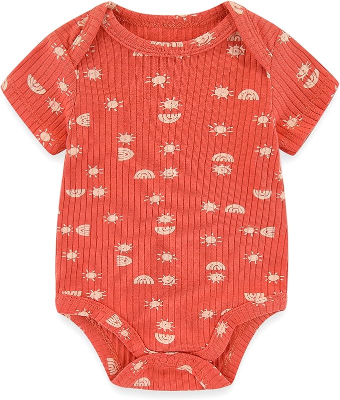 Kiddiezoom Newborn Baby Unisex Cotton One-Piece Bodysuits Baby Gift 5-Pack Baby Clothes