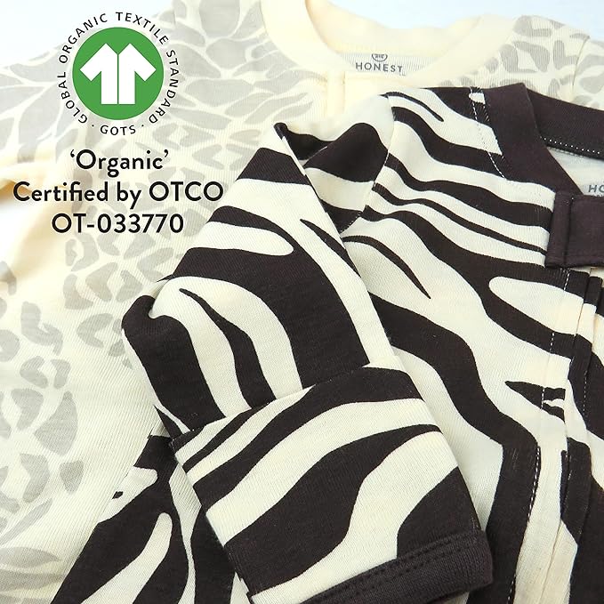 HonestBaby Baby Sleep N' Play One-Piece Zip-Front Footed Organic Cotton Pajama Sleeper