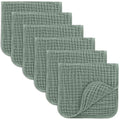 Comfy Cubs Muslin Burp Cloths 20" x 10", Pack of 6 - Large, 6-Layer, Ultra Absorbent 100% Cotton for Baby Drool and Messes - Soft, Safe & Gentle Baby Burp Cloths Set for Boys & Girls - Fern