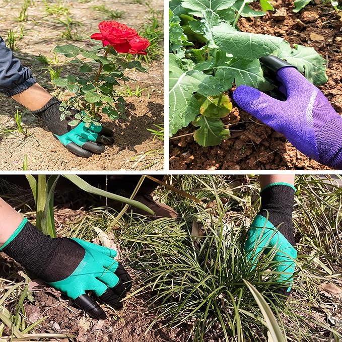 DCCPAA Garden Gloves with Claws,Claw Gardening Gloves for Digging,Planting, Weeding, Seeding-Waterproof for Men and Women