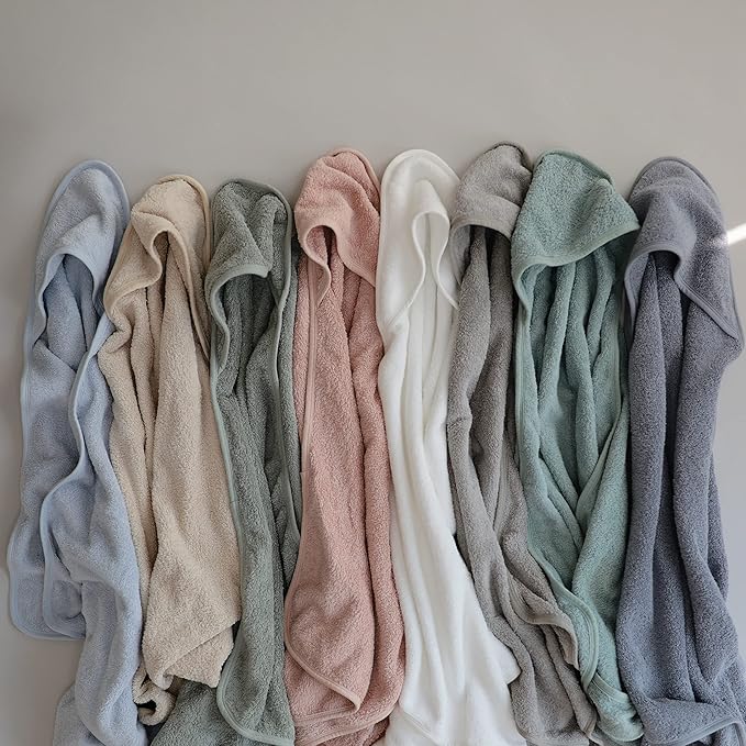 mushie Baby Hooded Towel | Organic Cotton (Baby Blue)