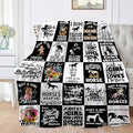 Horse Blanket for Teen Black White Throw Blanket Gifts for Girls Boys Soft Throws Blankets All Seasons 50×60 Inches for Bed Office