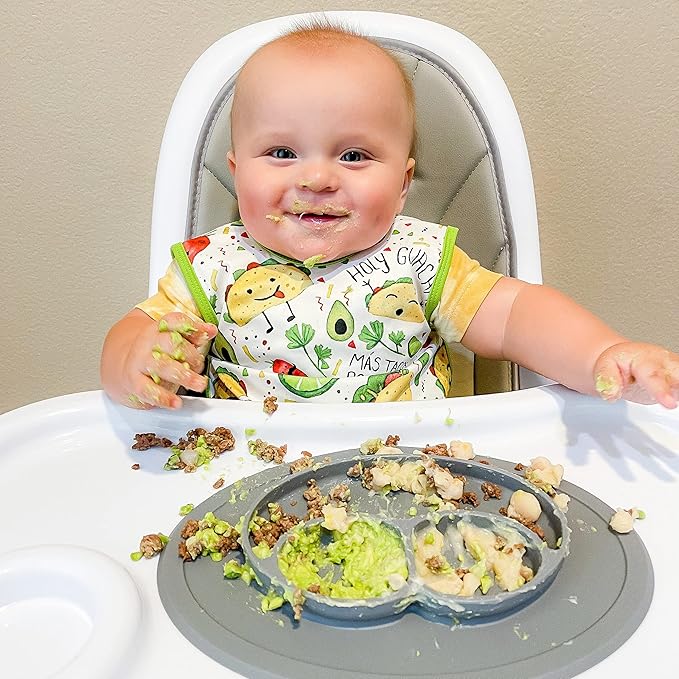 BapronBaby Taco Party Bapron - No Neck Tie Safer Bib for Baby & Toddler - Soft Waterproof Stain Resistant - Machine Washable - Sz Preschool 3-5yrs